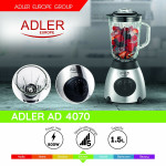 Batidora de Vaso Adler AD 4070 Negro Multicolor 800 W 600 W 1,5 L