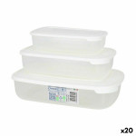 Set de 3 Fiambreras Tontarelli Family Blanco Rectangular 29,6 x 19,8 x 7,7 cm (20 Unidades)