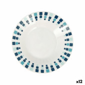 Plato Hondo Quid Simetric Azul Cerámica 20 cm (12 Unidades)