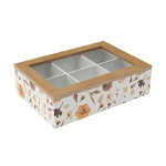 Caja para Infusiones Versa Pétalos Madera 17 x 7 x 24 cm