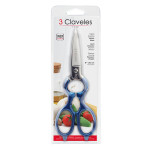 Tijeras de Cocina 3 Claveles 8" Acero Inoxidable Azul Multiusos