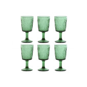 Set de Copas Home ESPRIT Verde Cristal 285 ml (6 Unidades)