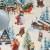 Mantel resinado antimanchas Belum  Christmas Landscape Multicolor 200 x 150 cm