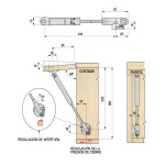 Compas Kraby Ascendente Fricc. L244 60N Soportes No Incluidos. P/Pta.madera Ascendente.