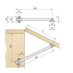 Bisagra Compas Mamut 200Mm Pta/Ascen.  Soporta Max.5Kgs. Con Retencion.