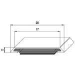 Perfil Adhesiva Balela 20Mm 3M. Plata Mate  Para Puertas De Cristal.