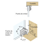 Bisagra Hape Puerta Cristal Interna Niquel