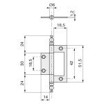 Bisagra Plana Inglesa 170/283 Cuero 50Mm