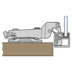 Bisagra 110º Clip Cam P/M Acodado C91350Bzgmgws Para Perfil Metalico-Cam Brazo Regulable Bisagra