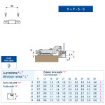 Bisagra 110º Clip Cam P/M Acodado C91350Bzgmgws Para Perfil Metalico-Cam Brazo Regulable Bisagra