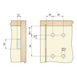 Colgador Mueble Suspendido 807 Forte Derecha Con Tacos - Patentado. 55Kgs/Und.