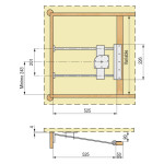 Mecanismo Guiador Oculto L525 Para Ala Mesa  Para Travesaño De Madera.