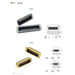 Tirador Embutir Zmk Casto Ovalado 90X30 Antica Firenze P/Posicion Horizontal/Vertical.