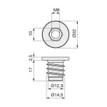 Tuerca Emb.c/Ancha Allen 10 M8X17 Zincado Izquierda Rosca A Izquierda. Material:hierro Zn.- (100 uds.)