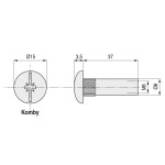 Tubo Union Cabeza Bombata Komby Niquelado 8-37 M6 (100 uds.)