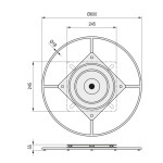 Bastidor Sillon C/Plato Giratoria D600Mm Negro (Soporta 150Kgs. Aprox.)