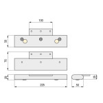 Pata Metal Albero Ovalado 50X25 L225 Cromo