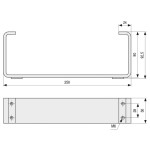 Pata Metal Uxia H90 250X50 Plata