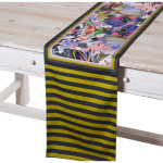 Camino de Mesa Alexandra House Living Amarillo Negro Textil 180 x 30 cm Terciopelo Floral