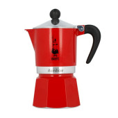 Cafetera Italiana Bialetti Rainbow 6 Tazas Rojo Aluminio