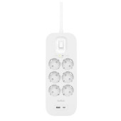 Regleta Enchufes 6 Tomas con Interruptor Belkin Connect SRB002VF2M Blanco