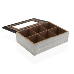 Caja para Infusiones Versa Negro Madera MDF 18 x 7,5 x 24 cm