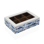 Caja para Infusiones Versa Aqua 2 Madera 17 x 7 x 24 cm