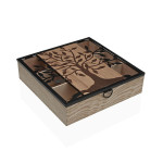 Caja para Infusiones Versa Madera 24,8 x 6,2 x 24 cm Árbol de la vida