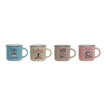 Taza Mug DKD Home Decor Coffee Porcelana Bone China (180 ml) (4 pcs)