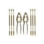 Set para Marisco DKD Home Decor Dorado Acero Inoxidable 8 Piezas 3 x 3 x 15 cm