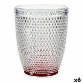 Vaso Vivalto P00409ZD/BHA6 RED BO Rojo Transparente Vidrio Puntos 300 ml (6 Unidades)