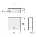 Pinza Lateral Cabine Inoxidable Pared-Tablero