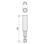 Portapuntas Magnetico Para Puntas 1/4 100Mm Sin Anillo Retencion.insercion 1/4.Inox