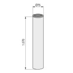 Columna H1070 Ø75 Inoxidable Brillo Para Base Plástico