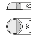 Tope Puerta Adh.c/Goma D49Mm H22Mm Cromo B90040J