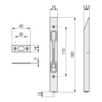 Pasador Palanca Embutir 160Mm Inoxidable