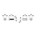 Tornillo Pasante M5-12 Inoxidable P/Pinza Tornillo + Tubo