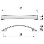 Tirador Zmk Lucas L156 C128 Ral9006