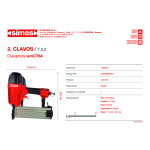 Clavadora Simes Simct64 (Clavo T-2,2Mm) Clavo Hasta 64Mm