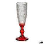 Copa de champán Vivalto PR-00719B/BHA6 Rojo Transparente Vidrio 180 ml Puntos (6 Unidades)