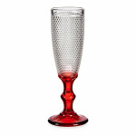 Copa de champán Vivalto PR-00719B/BHA6 Rojo Transparente Vidrio 180 ml Puntos (6 Unidades)