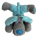 Peluche Perro Gris Y Azul 34X33X8Cm