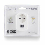 Enchufe Pared con 2 Puertos USB Ewent EW1211 3,1 A