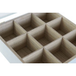 Caja para Infusiones DKD Home Decor Azul Blanco Verde Lila Metal Cristal Madera MDF (3 Unidades)