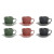 Juego de 6 Tazas con Plato DKD Home Decor Verde Rosa Gris oscuro Gres 150 ml 16 x 17 x 35 cm