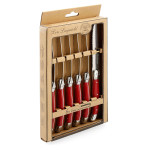 Set de Cuchillos Lou Laguiole Rustic Carnes Rojo Metal 6 Unidades