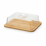 Tabla para Quesos Con Tapa Marrón Transparente Bambú 19,1 x 7,5 x 25,1 cm (4 Unidades)