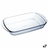 Fuente para Horno Ô Cuisine Ocuisine Vidrio Transparente Vidrio Rectangular 32 x 20 x 6 cm (7 Unidades)