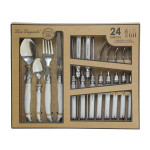 Set de Cubiertos Lou Laguiole Rustic 24 Piezas Bicolor Metal