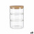 Set de Recipientes de Cocina Herméticos Apilables Transparente Bambú 1,2 L 11,2 x 17,5 x 11,2 cm (8 Unidades)